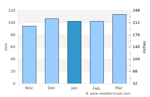 Whitesburg average rain in January
