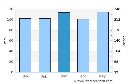 Whitesburg average rain in March