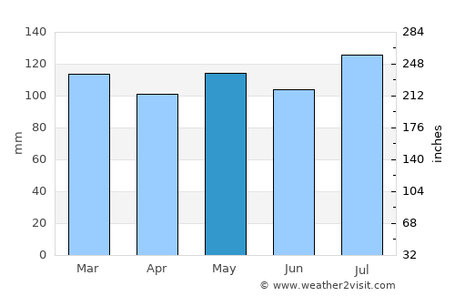 Whitesburg average rain in May