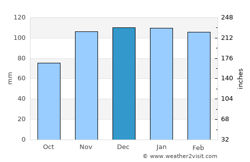 Whitley City average rain in December