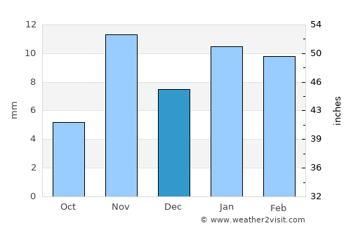 Whitney average rain in December