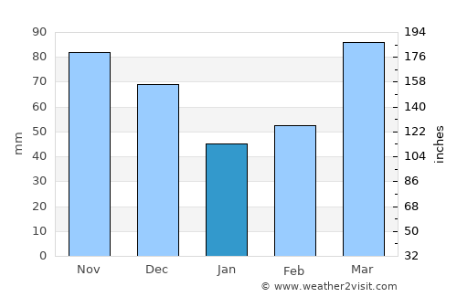 Wildwood average rain in January