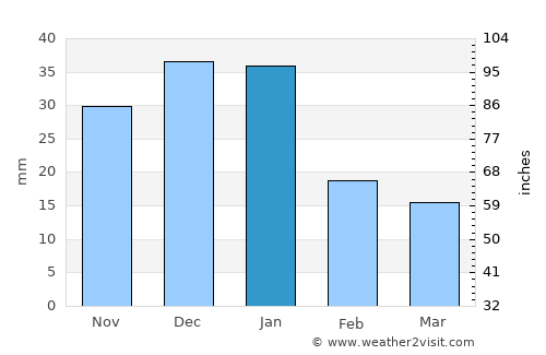 Williams Lake average rain in January