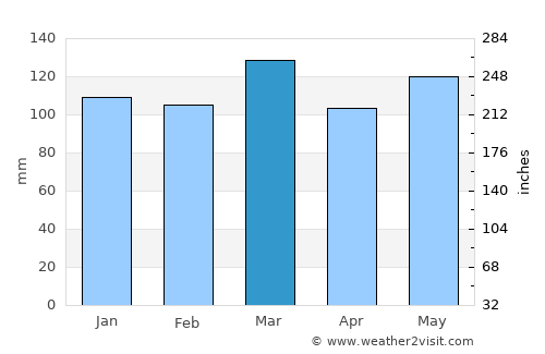 Williamsburg average rain in March