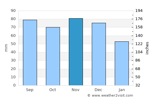 Williamsport average rain in November