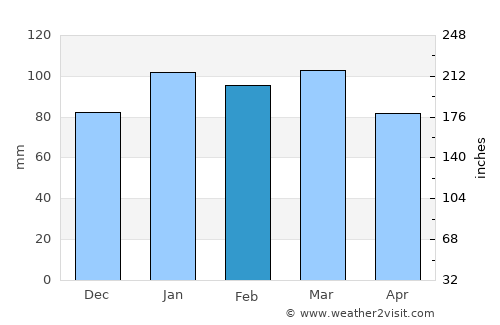 Williamston average rain in February