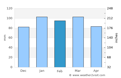 Windsor average rain in February