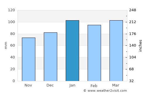 Windsor average rain in January