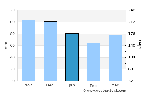 Windsor average rain in January