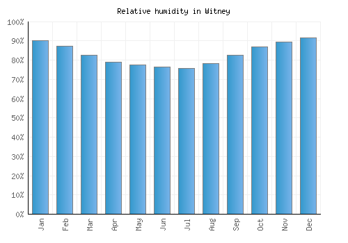 Witney relative humidity averages