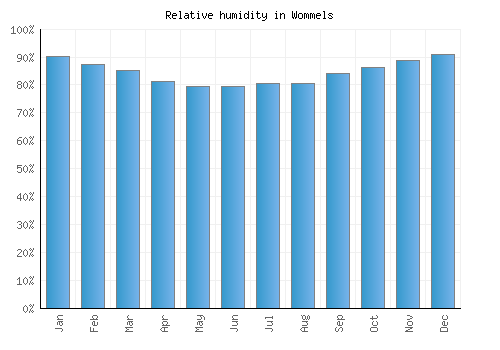 Wommels relative humidity averages