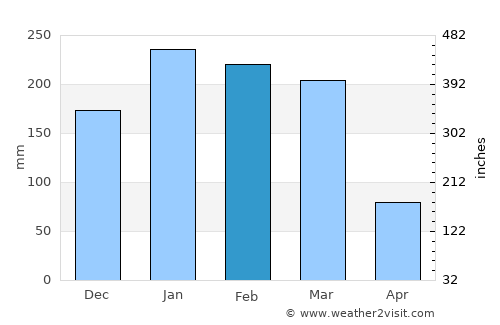 Wongsorejo average rain in February