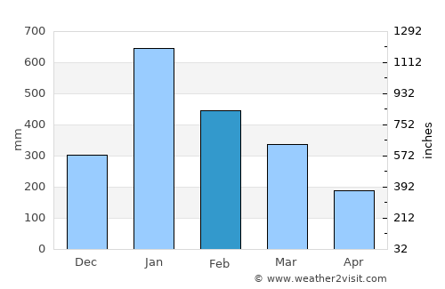 Wonopringgo average rain in February