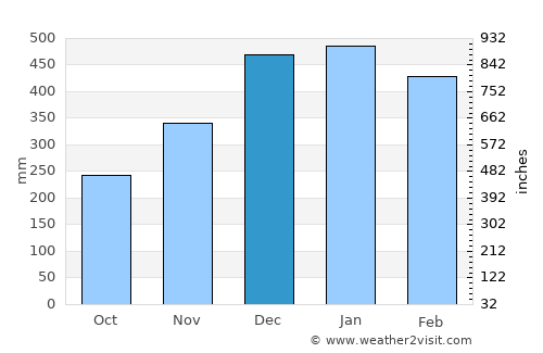 Wonosobo average rain in December
