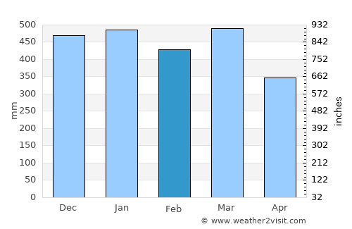 Wonosobo average rain in February