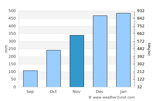 Wonosobo average rain in November