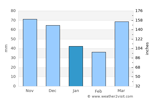 Woodridge average rain in January
