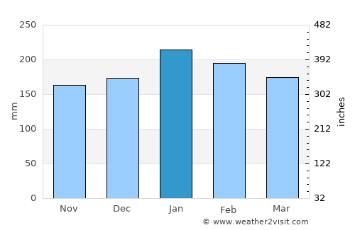 Xanxerê average rain in January