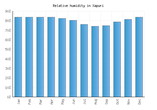 Xapuri relative humidity averages