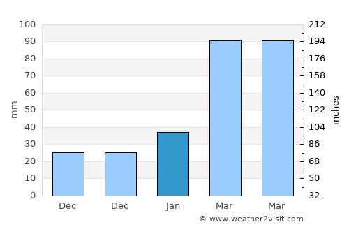Xinzao average rain in January
