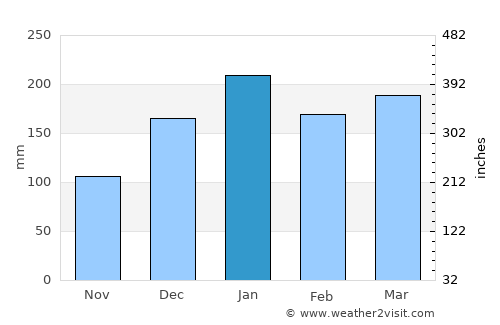 Yacuiba average rain in January