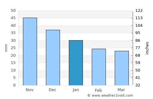 Yadrin average rain in January