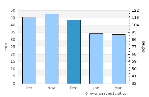Yalizava average rain in December