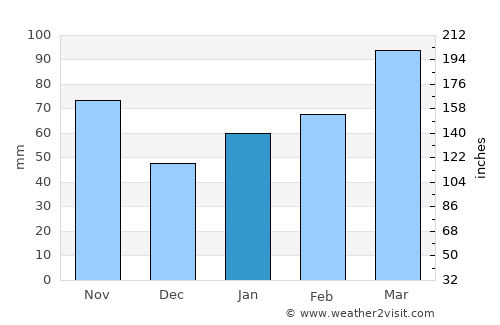 Yamasaki average rain in January