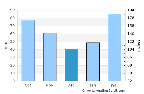 Yangong average rain in December
