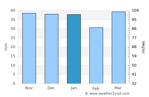 Yarrawonga average rain in January