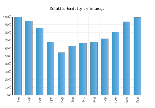 Yelabuga relative humidity averages