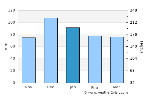 Yeniceköy average rain in January