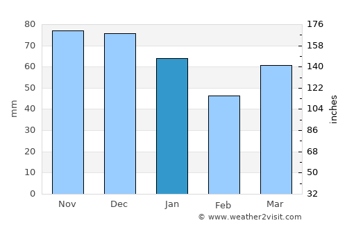 Yerseke average rain in January