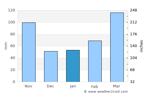 Yokohama average rain in January