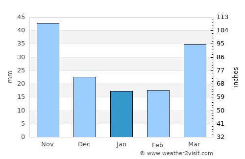 Yŏnan-ŭp average rain in January