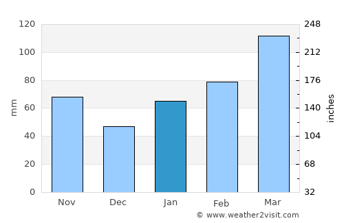 Yoshitomi average rain in January