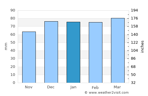 Yukarısalat average rain in January