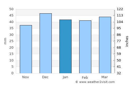 Yunak average rain in January