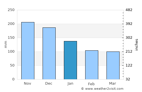 Yuza average rain in January