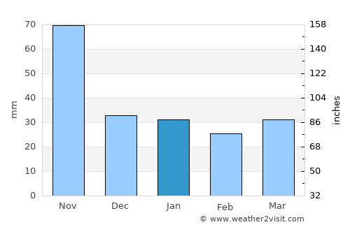 Zacatlán average rain in January