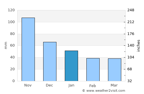 Zacualpa average rain in January