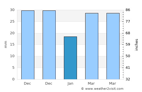 Zambrano average rain in January