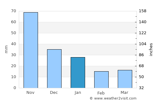 Zambrano average rain in January