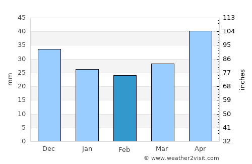 Zamość average rain in February