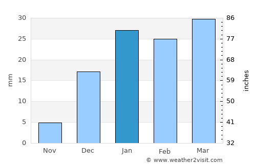Zarand average rain in January