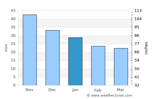 Zarinsk average rain in January
