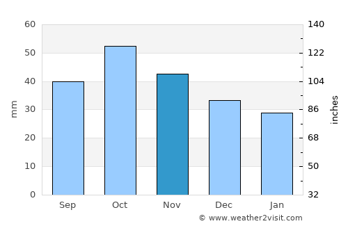 Zarinsk average rain in November