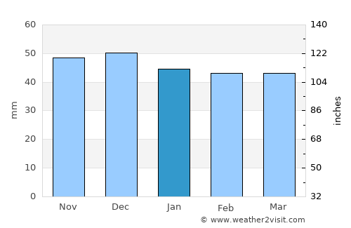Zărneşti average rain in January