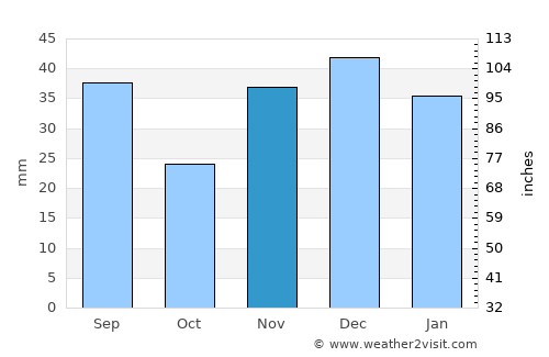 Zatoka average rain in November