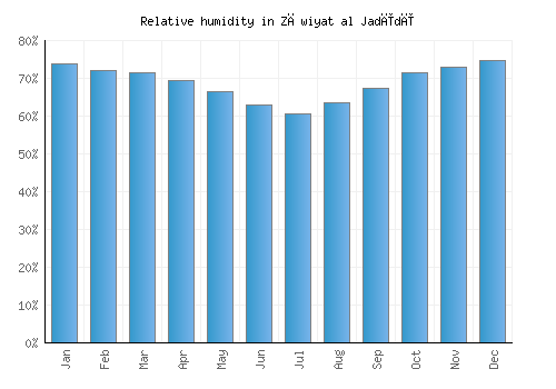 Zāwiyat al Jadīdī relative humidity averages